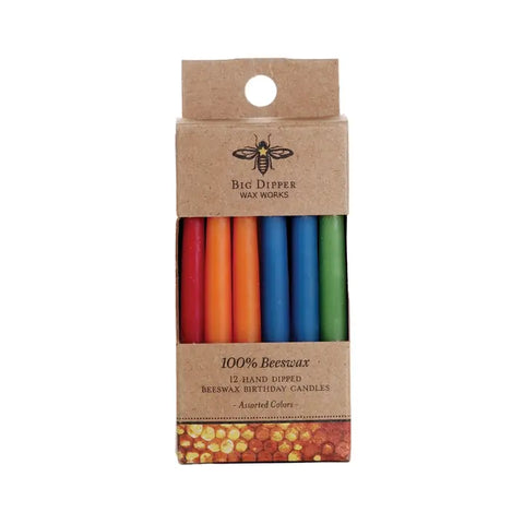 Colored Beeswax Birthday Candles