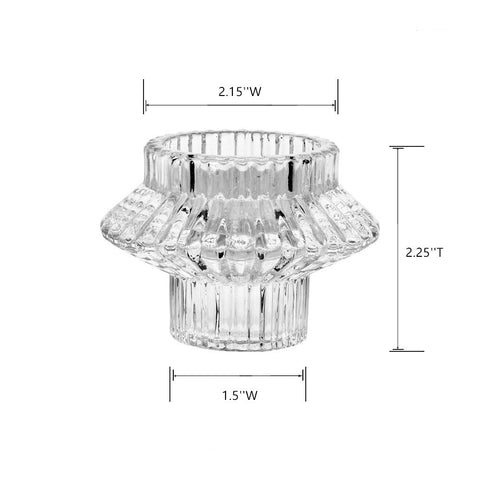 Glass Reversible Tea/Taper Candle Holder