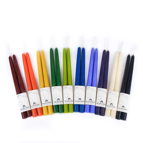 Bluecorn Beeswax Taper Candles