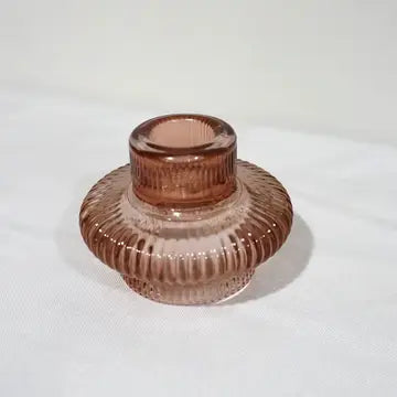 Glass Reversible Tea/Taper Candle Holder